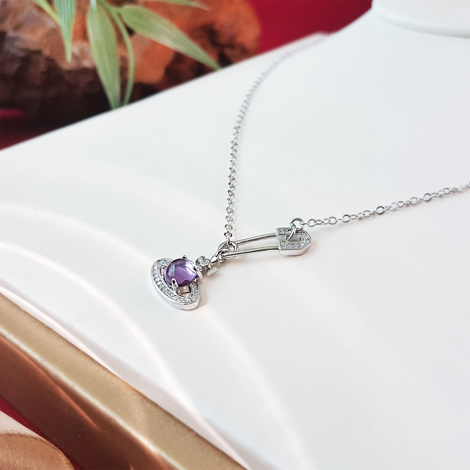 3 July - Amethyst Star Planet Sterling Silver Necklace Set
