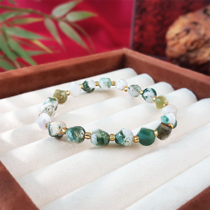 8 July - Moss Agate Shape Bracelet