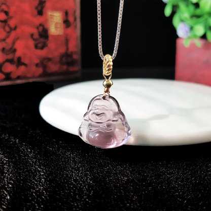 8 July - Amethyst Laughing Buddha Pendant
