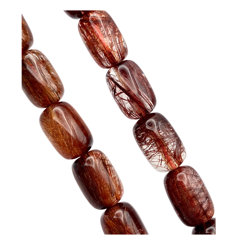 Superior Red Copper Rutilated Barrel Bracelet