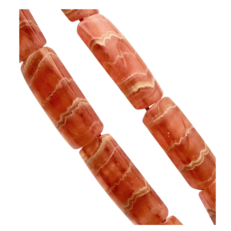 Rhodochrosite Carved Flat Bracelet