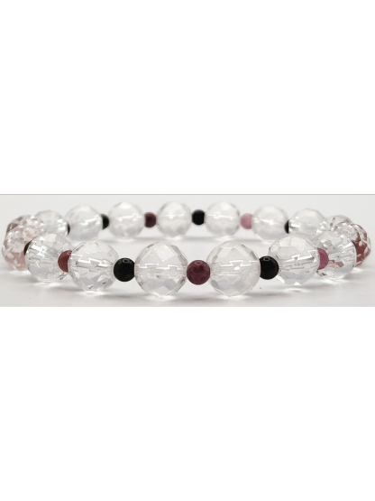 Clear Quartz With Colour Tourmaline Design Bracelet