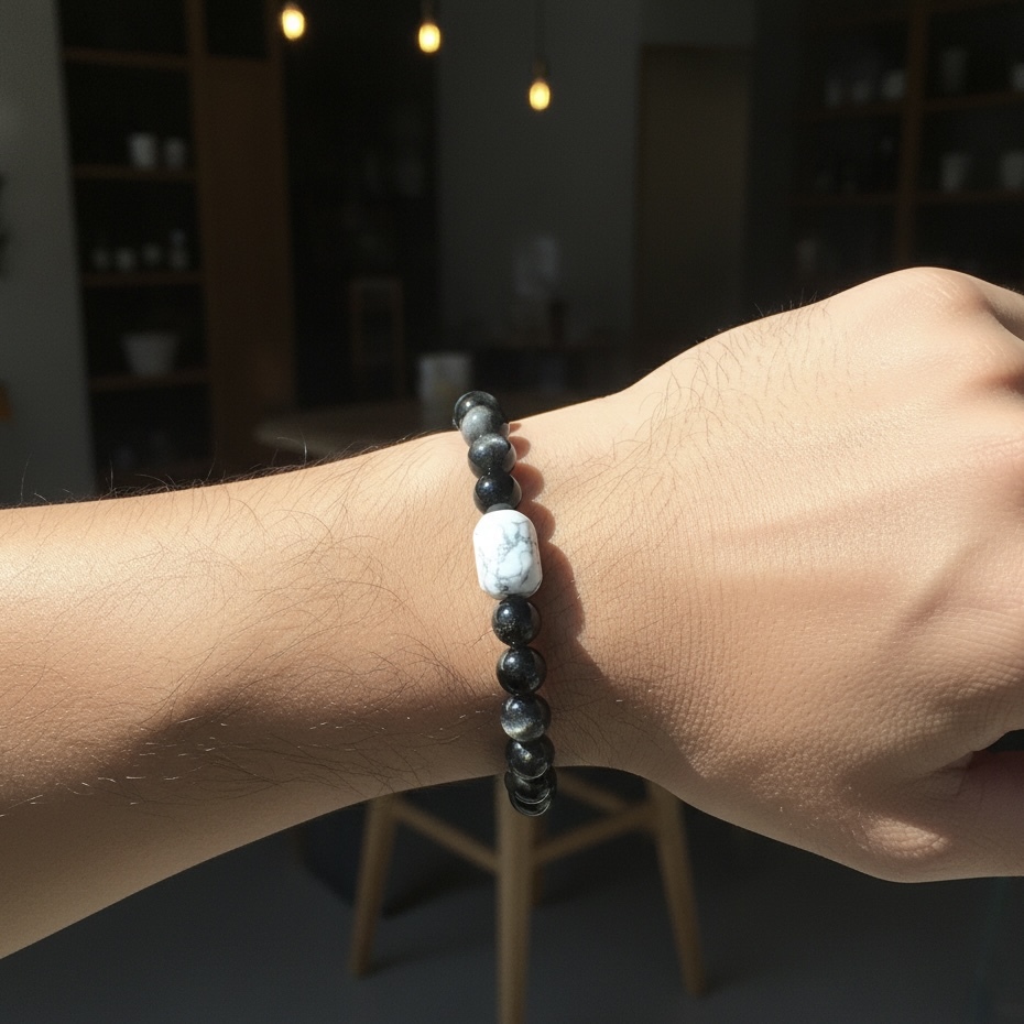 Silver Obsidian Bracelet (With Design Option)