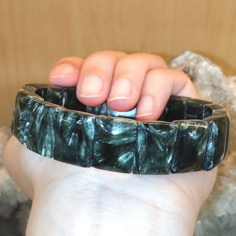 High Grade Seraphinite Flat Bracelet