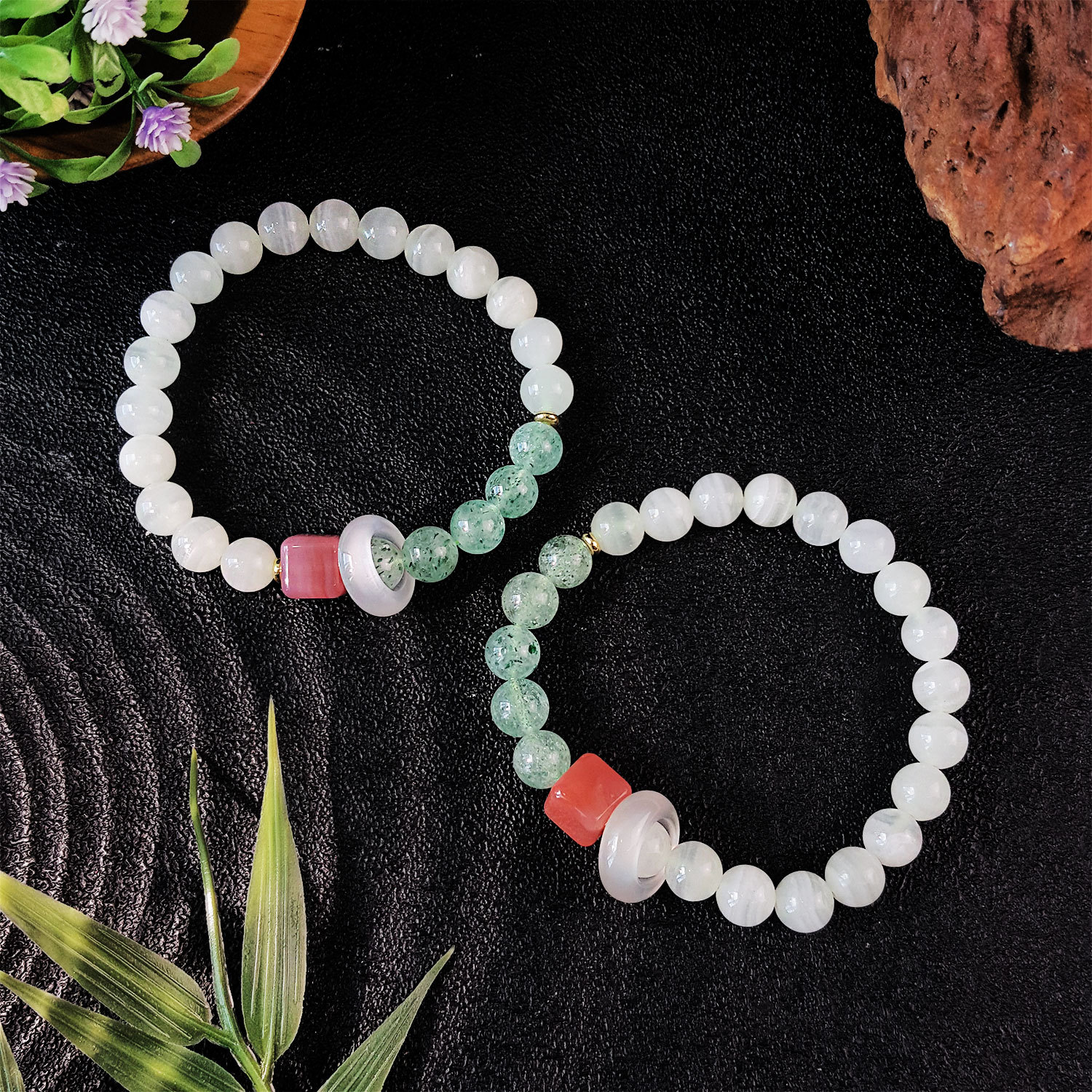 3 July - Pakistan Onyx & Green Strawberry Stone Dsign Bracelet