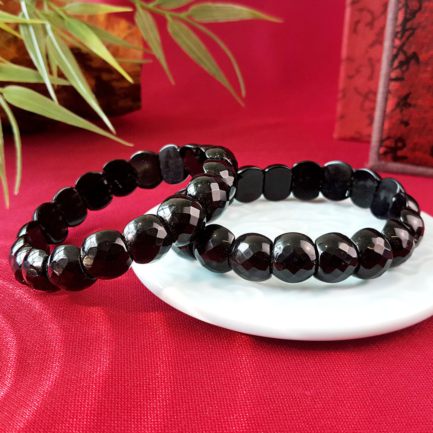 7 July - Black Obsidian Flat Bracelet