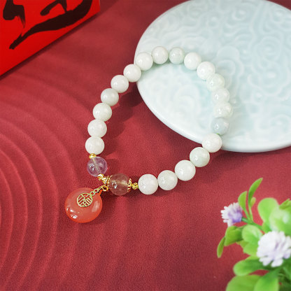 15 July - Jade with Yan Yuan Agate Peace Buckle Design Bracelet