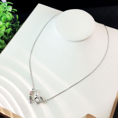 16 July - Colour Tourmaline Heart Shape Necklace