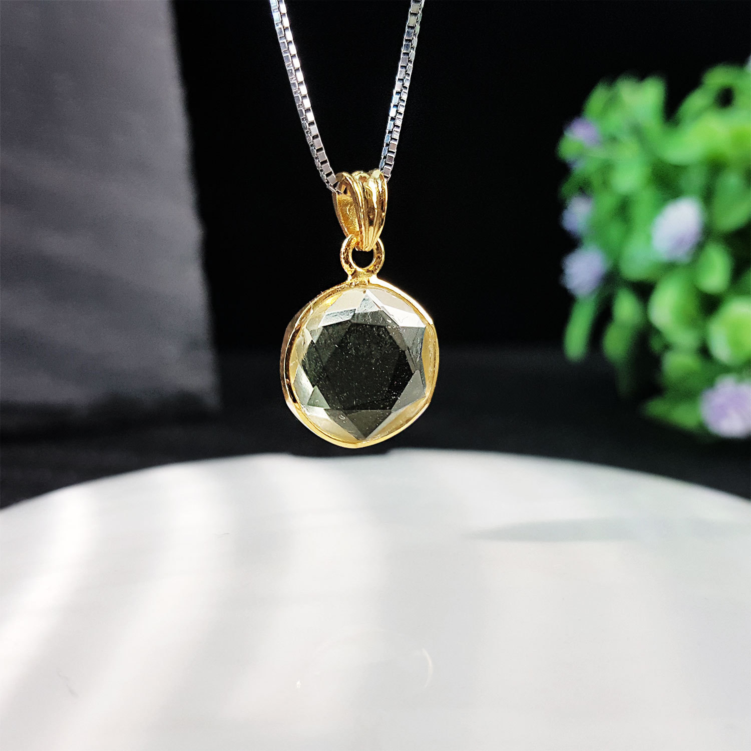 Libyan Gold Desert Glass David Star Pendant