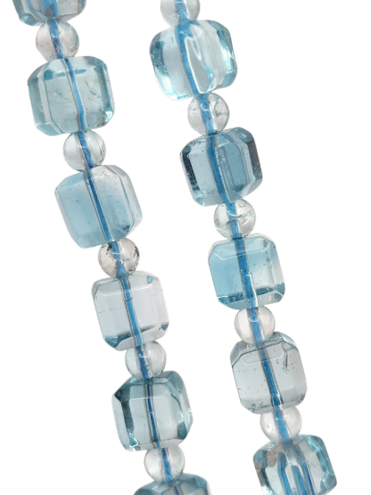 High Grade USA Blue Topaz Cube Bracelet