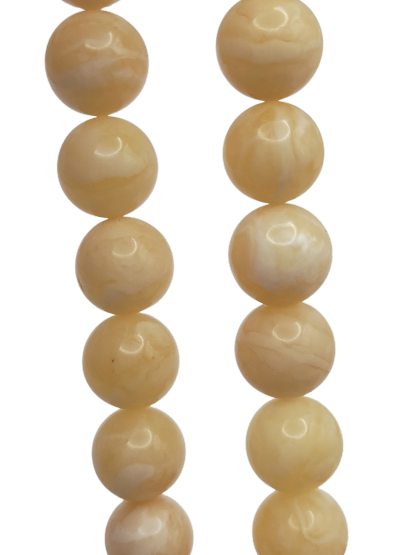 Rusia White Flower Beeswax Drum Bracelet