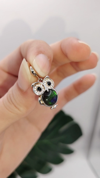 Canada Ammolite Owl Pendant