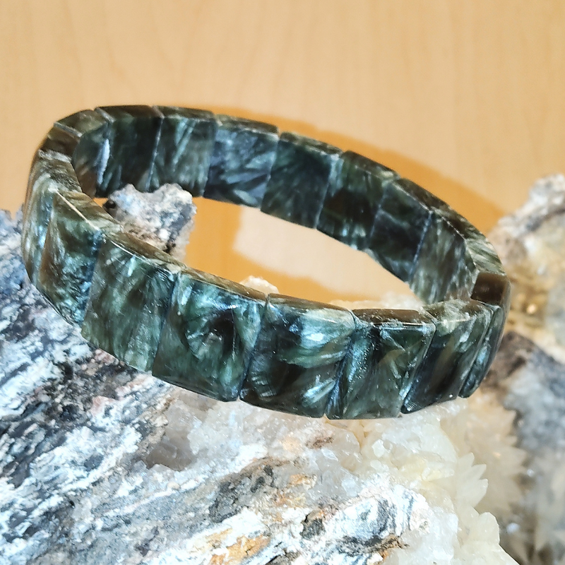 High Grade Seraphinite Flat Bracelet