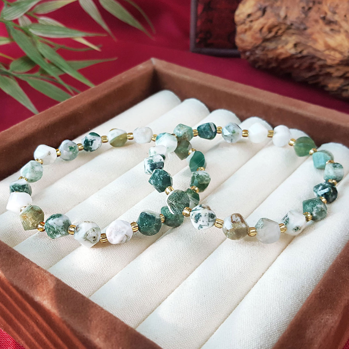 8 July - Moss Agate Shape Bracelet
