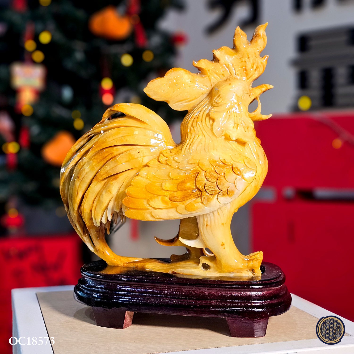 Exquisite Xiu Jade Rooster Carving Ornament