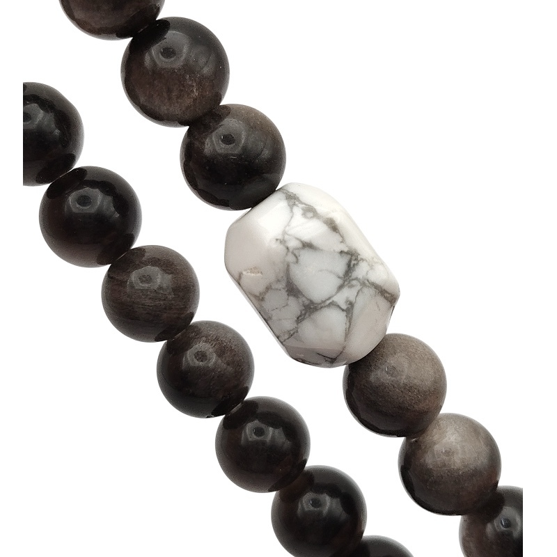 Silver Obsidian Bracelet (With Design Option)