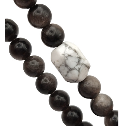 Silver Obsidian Bracelet (With Design Option)