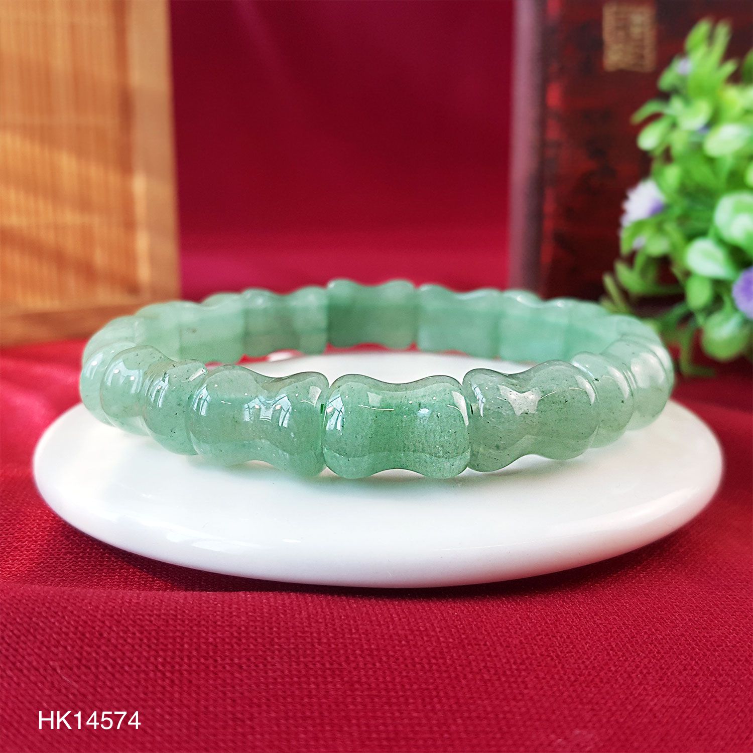 Aventurine Bamboo Flat Bracelet