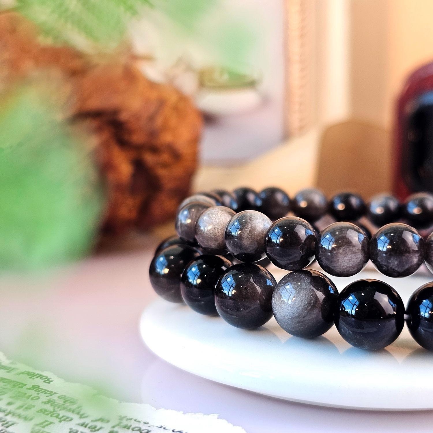Silver Obsidian Bracelet