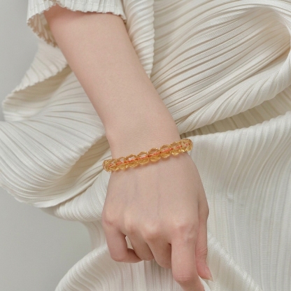 Citrine Stacked Bead Cutting Bracelet 