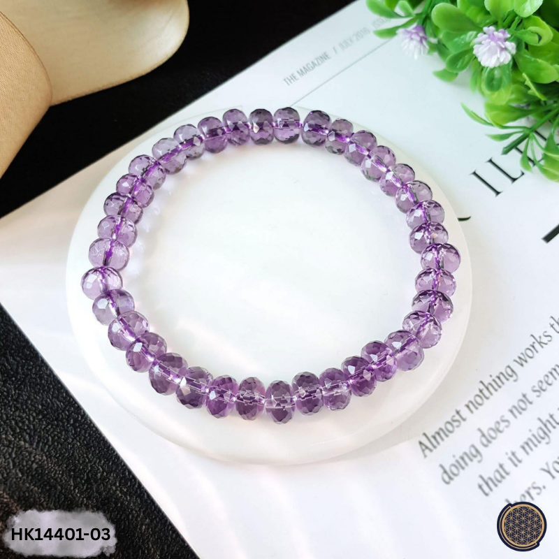 Amethyst Stacked Bead Cutting Bracelet