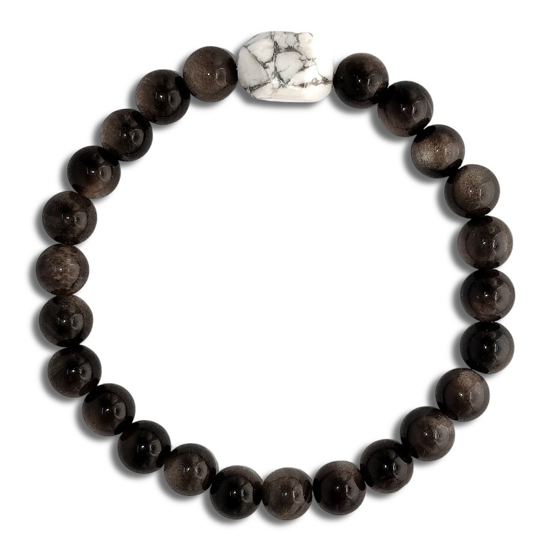 Silver Obsidian Bracelet (With Design Option)