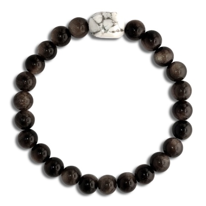 Silver Obsidian Bracelet (With Design Option)