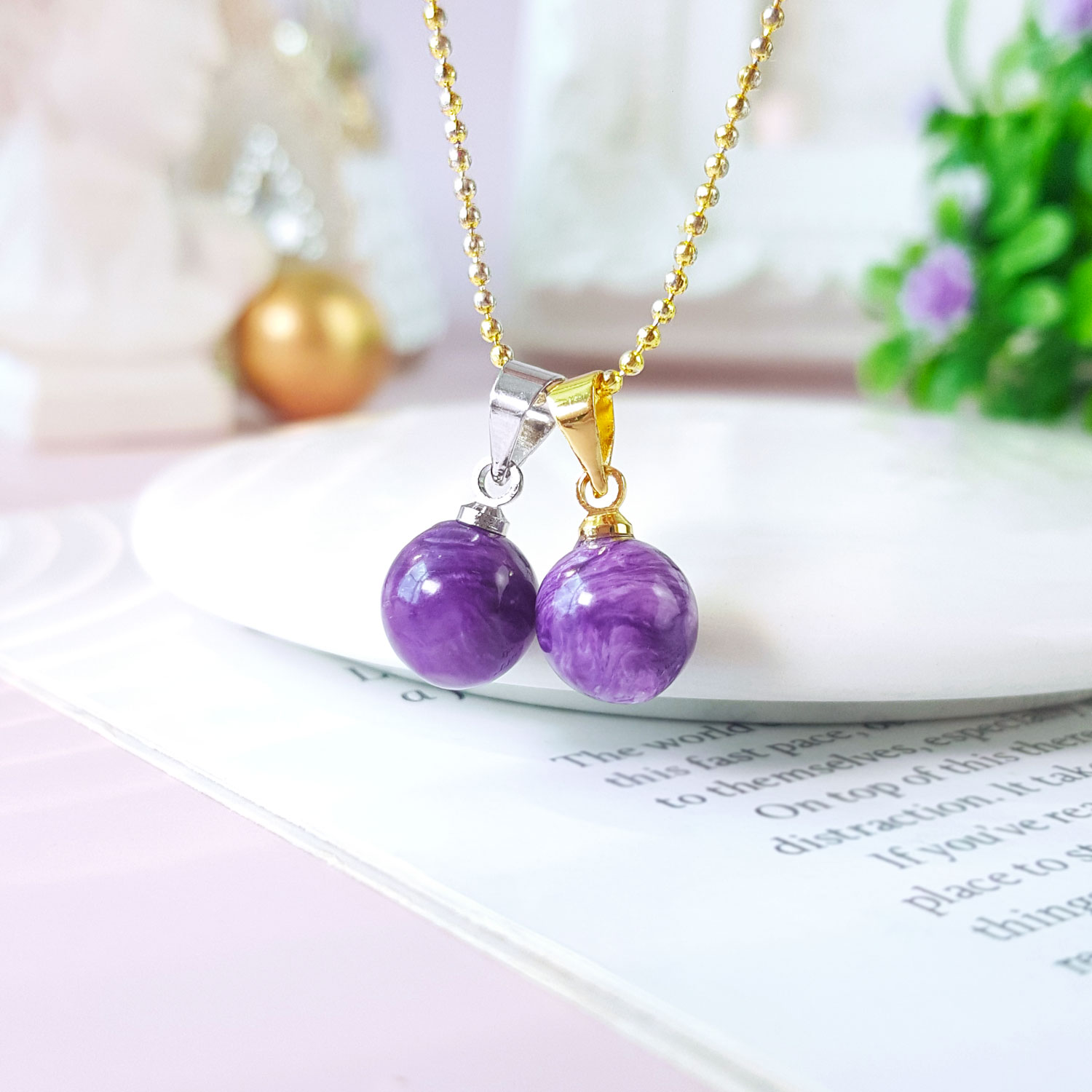 23 Oct - Charoite Ball Pendant