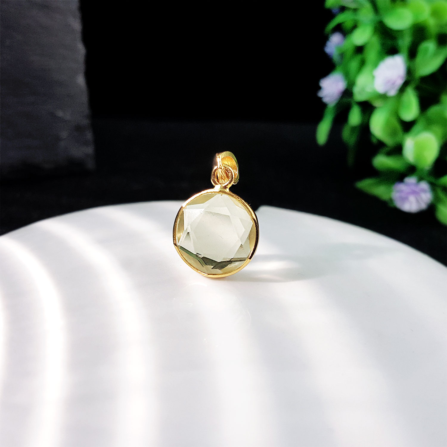 Libyan Gold Desert Glass David Star Pendant