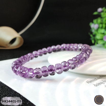Amethyst Stacked Bead Cutting Bracelet