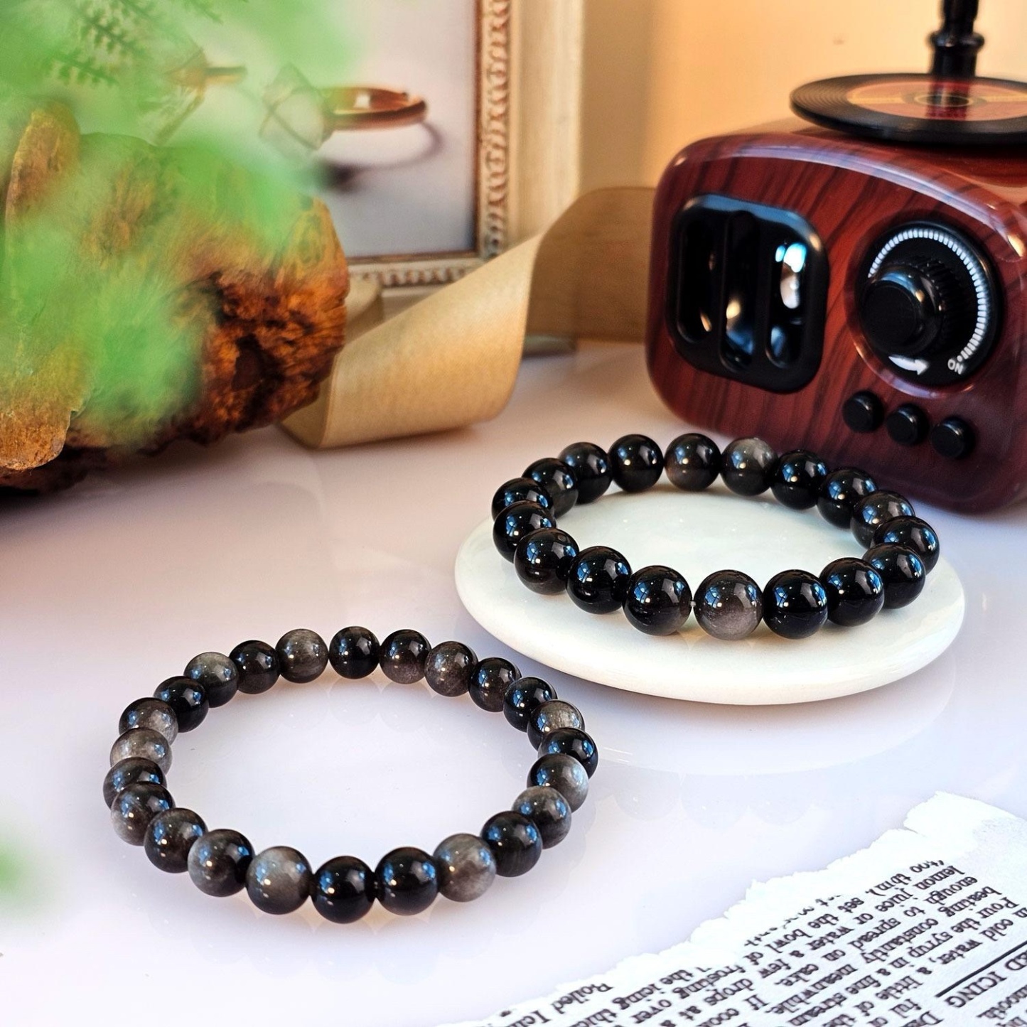 Silver Obsidian Bracelet