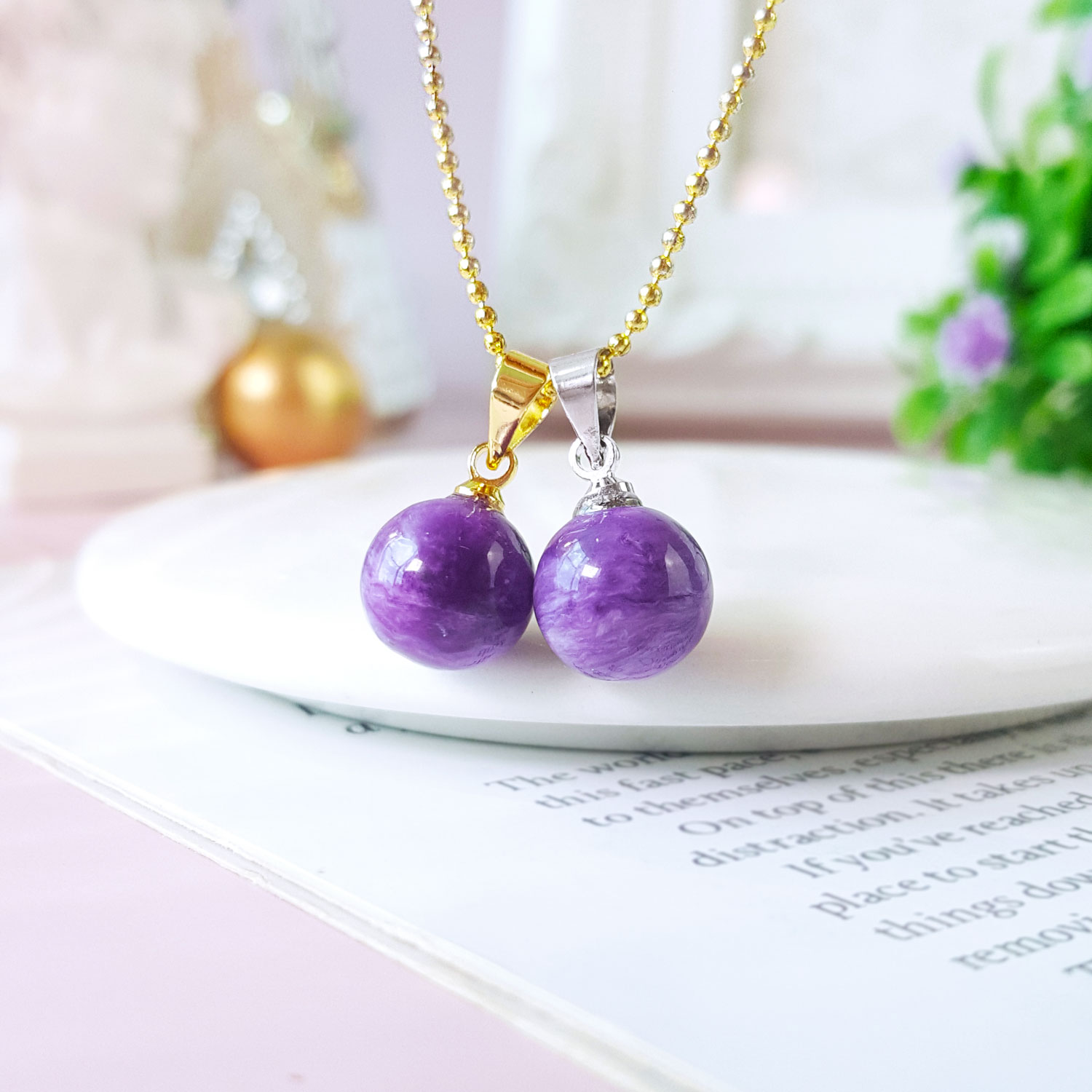 23 Oct - Charoite Ball Pendant