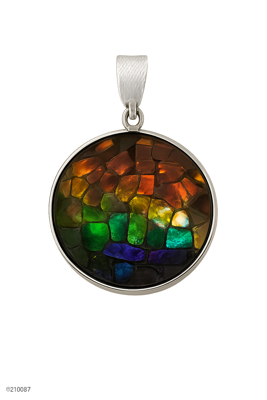 Meteorite & Canada Ammolite Stitching David Star Pendant - Gold