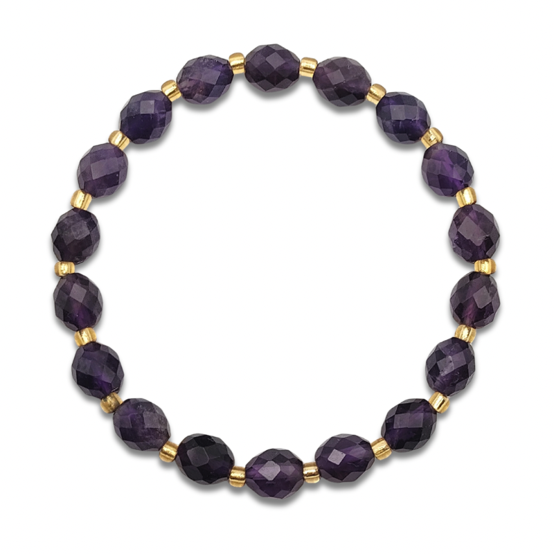 Amethyst Rice Shape Bracelet