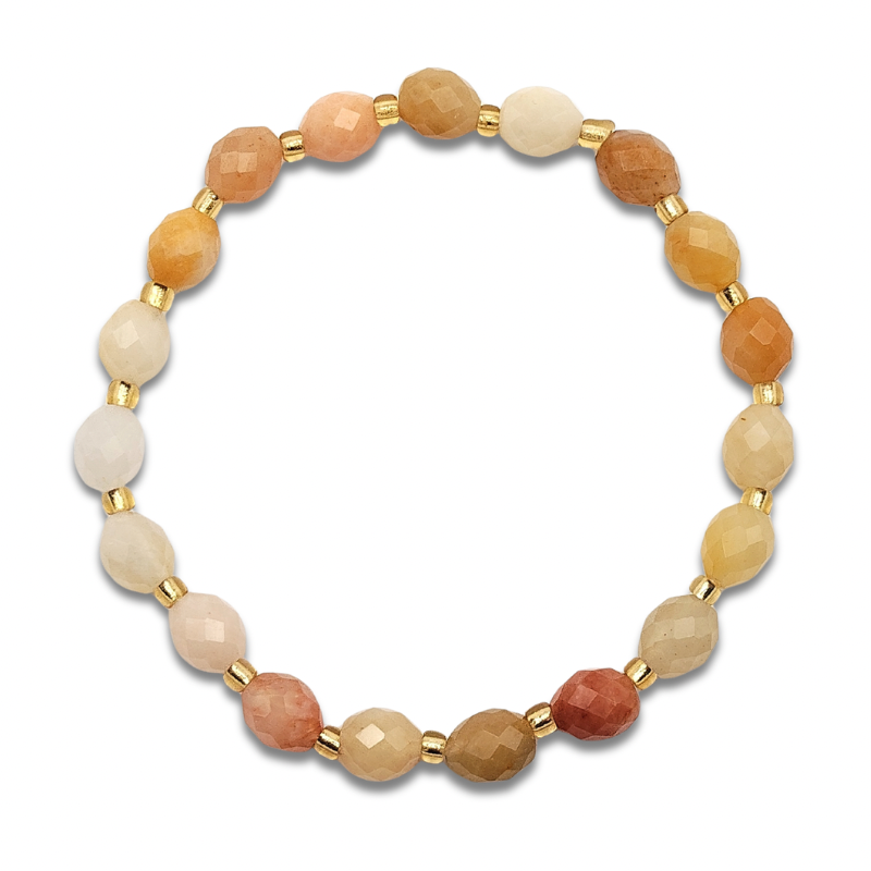 Quartzose Jade Rice Shape Bracelet