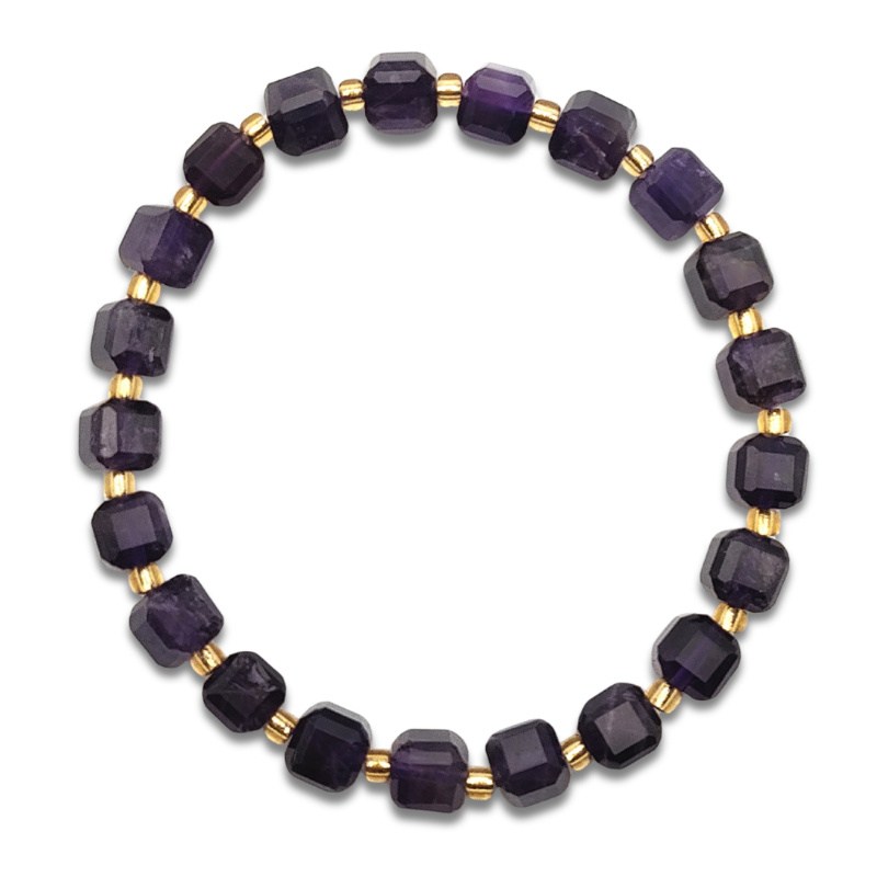 Amethyst Cube Bracelet