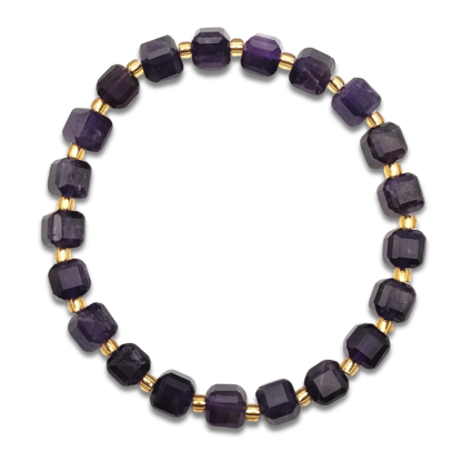 Amethyst Cube Bracelet