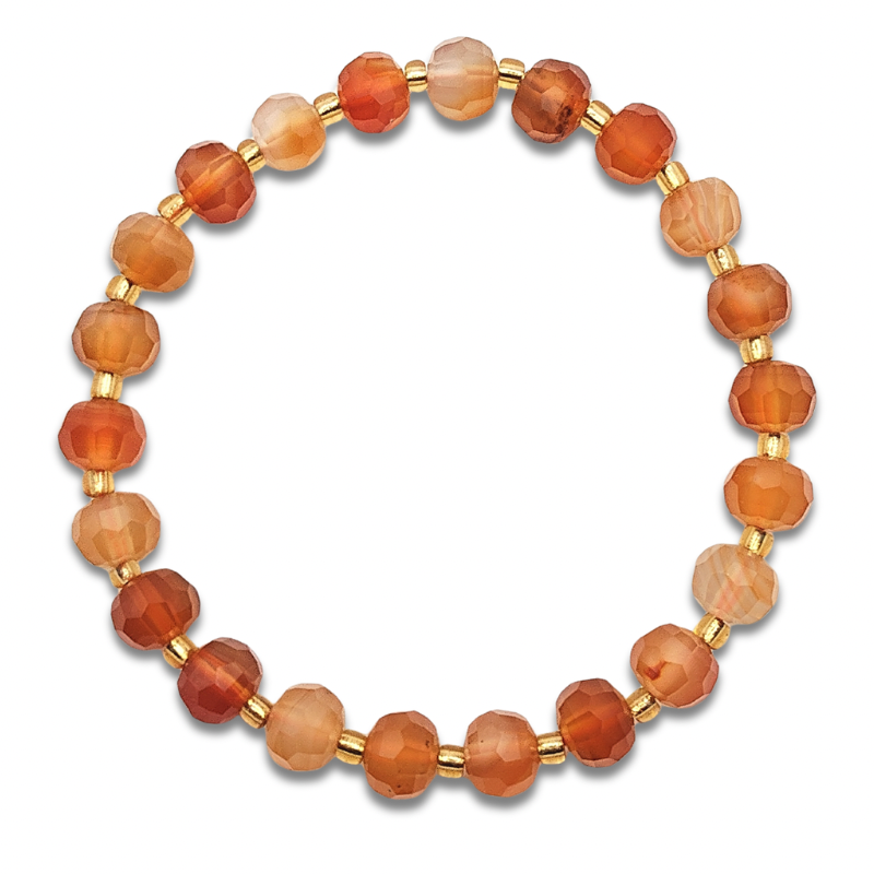Orange Agate Stacked Cutting Bracelet