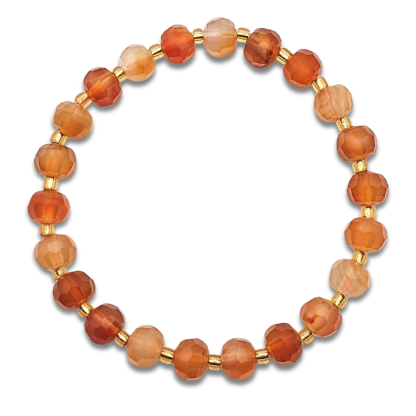 Orange Agate Stacked Cutting Bracelet