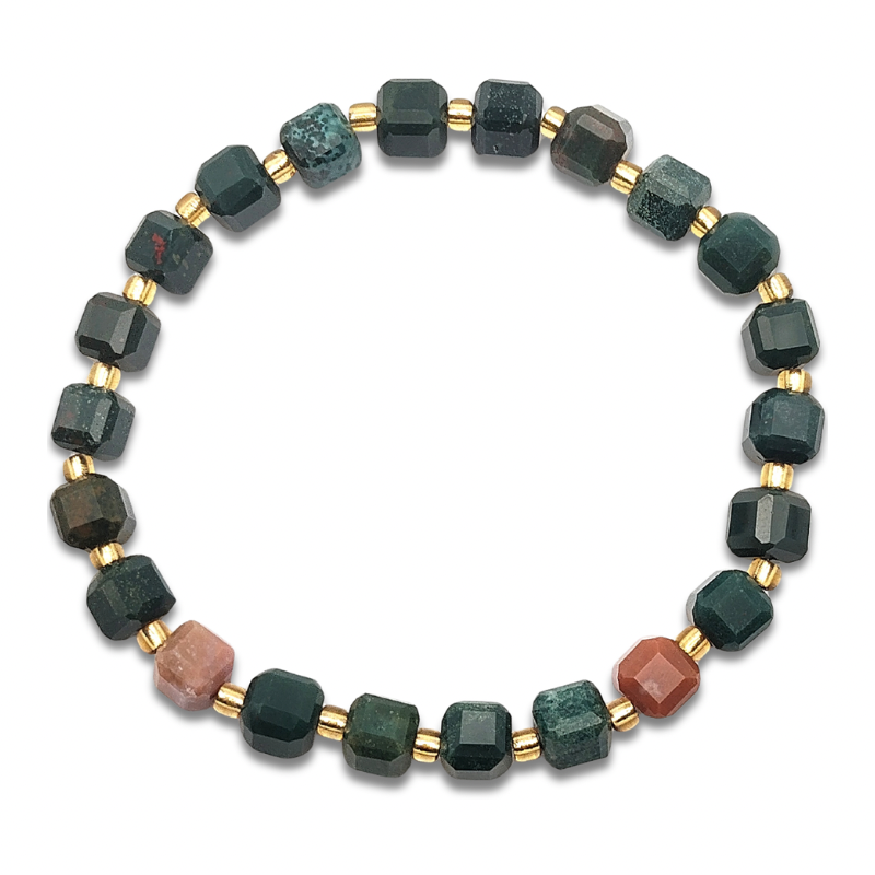 Blood Stone Cube Bracelet