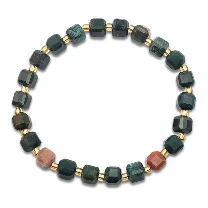 Blood Stone Cube Bracelet
