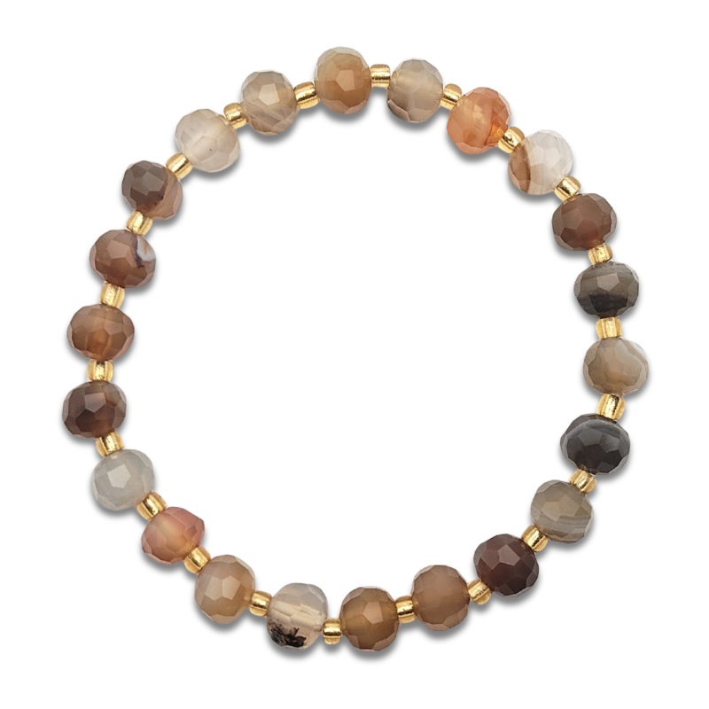 Sardonyx Agate Stacked Cutting Bracelet