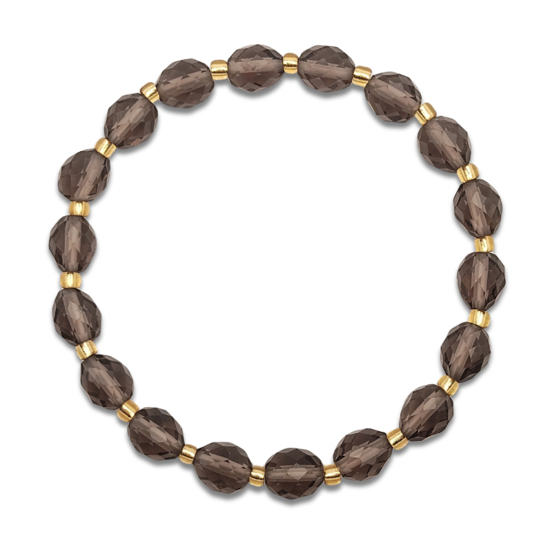 Iced Obsidian Rice Shape Bracelet