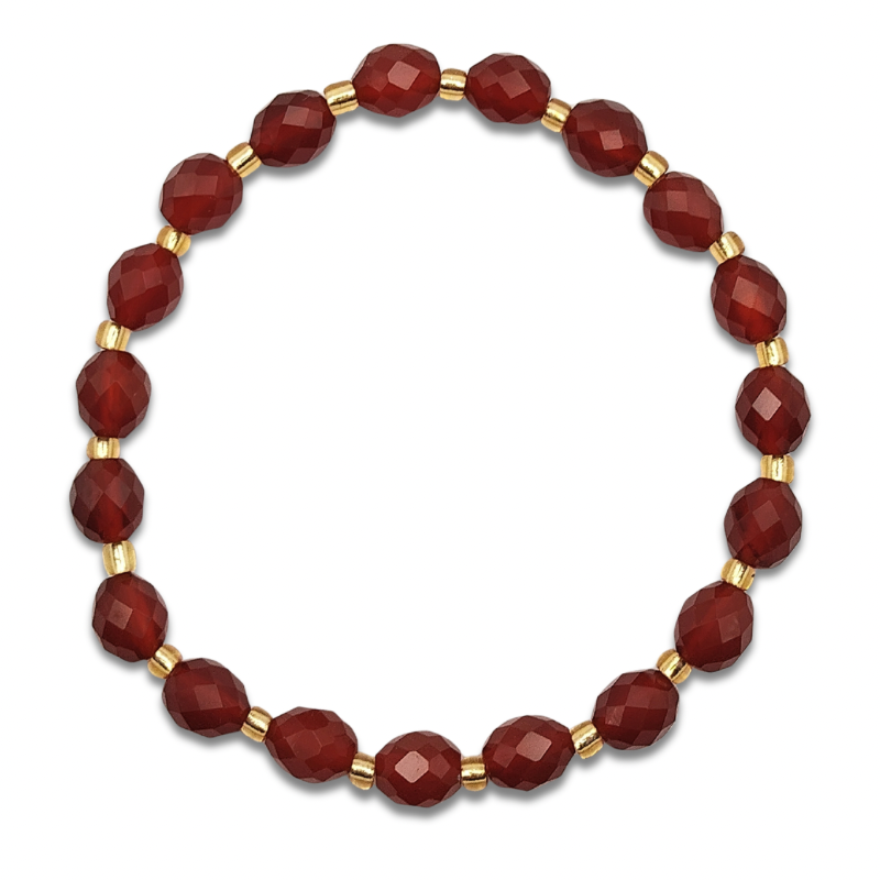 Red Agate Rice Shape Bracelet