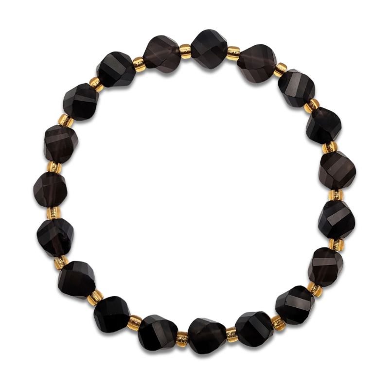Iced Obsidian S Shape Bracelet