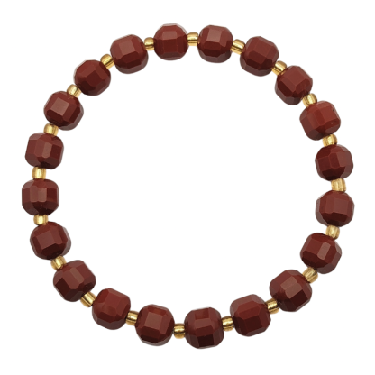Red Jasper Cube Bracelet