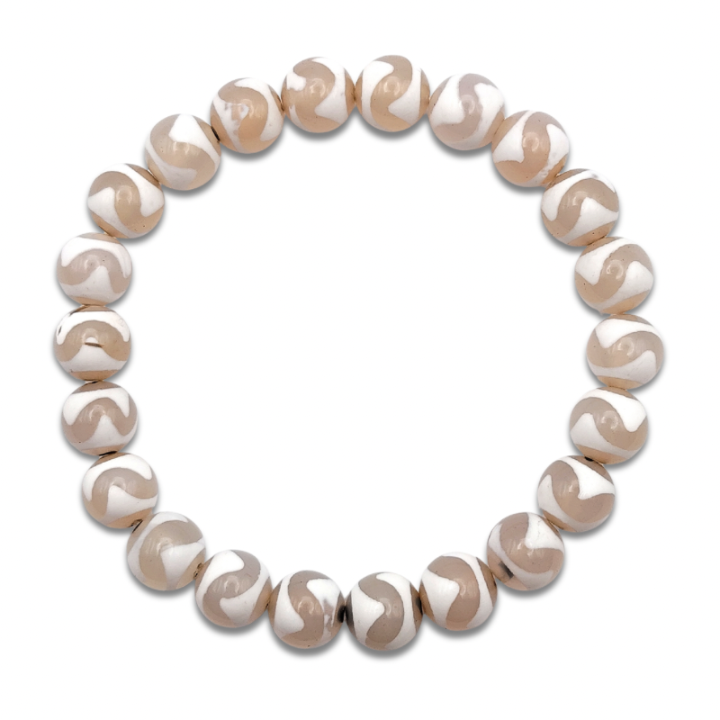 White Agate Tiger Tooth Bracelet