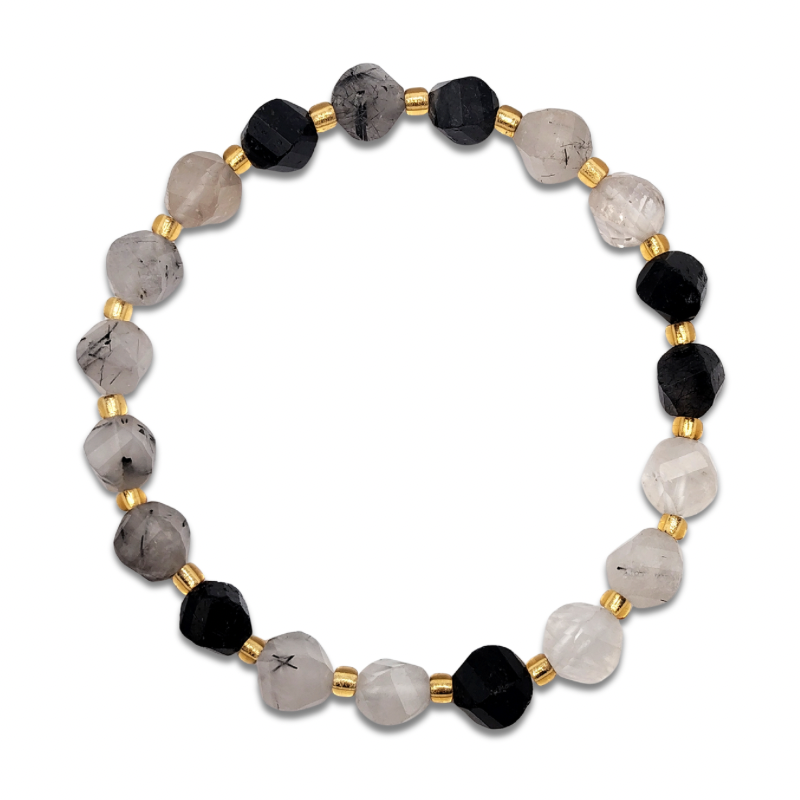 Black Rutilated S Shape Bracelet