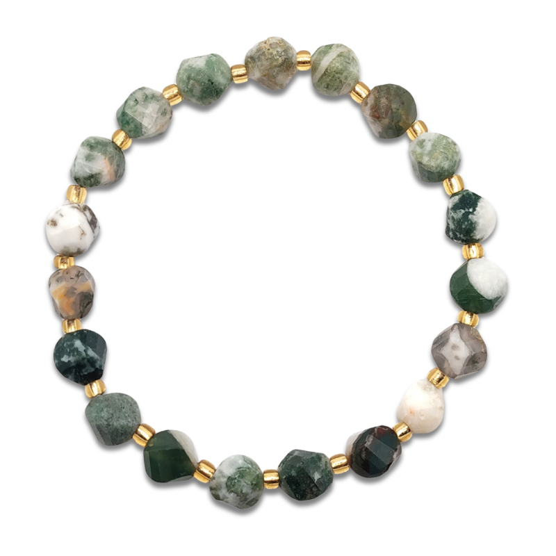 Moss Agate S Shape Bracelet