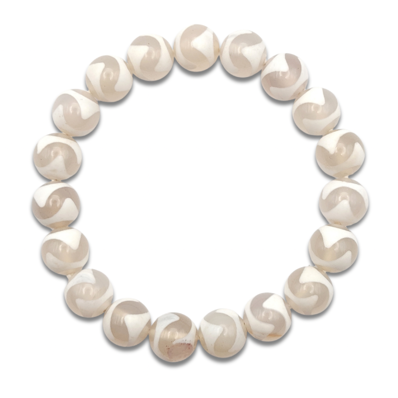 White Agate Tiger Tooth Bracelet